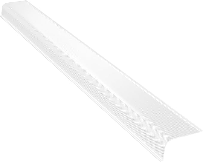 KASTLITE Curved Under Cabinet Light Cover Replacement | Custom Length White Ribbed Acrylic Undercabinet Lens Diffuser | 2" W x 1" H | Kitchen Bathroom Vanity Undercounter Lights Filter | Shape A