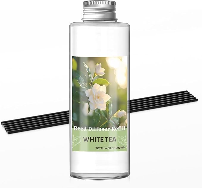 SCENTORINI Reed Diffuser Oil Refill, White Tea Diffuser Oil 6.76 Fl Oz, Natural Scented Essential Oil Refill Long Lasting Summer Home Fragrance for Room Spa Aromatherapy Bathroom Home Decor