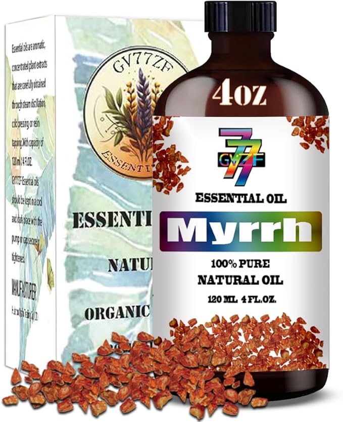 Myrrh Essential Oil, Myrrh Oils, for Diffuser, Meditation, DIY Candles, Soap, Humidifier, Yoga, Gift, Essential Oil, GV77ZF Myrrh Fragrance Oil - 4 fl oz (120 ml)