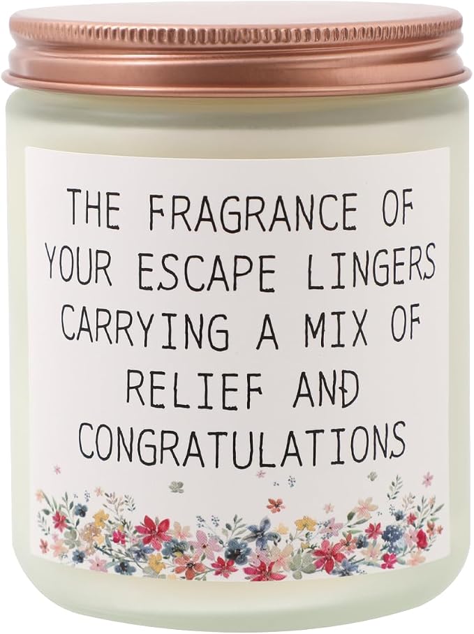 Lavender Escape Scented Candle, 8oz Jar, 50 Hour Burn time, Cotton Wick Relaxing Aromatherapy Gift for Women, Men, Graduates, New Moms & Stress Relief