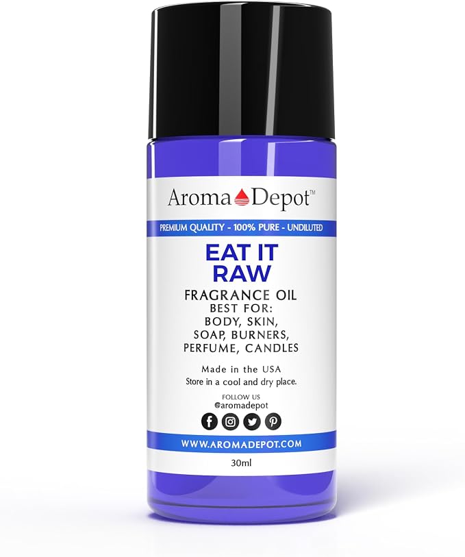 Aroma Depot 30ml. Eat It RawFragrance Oil, Perfume, Skin Oil, Scented Oil. Can be Used for Candles, Bath Bombs, Body Butter, Creams, and lotions. Works for diffusers, Burners, or heaters.