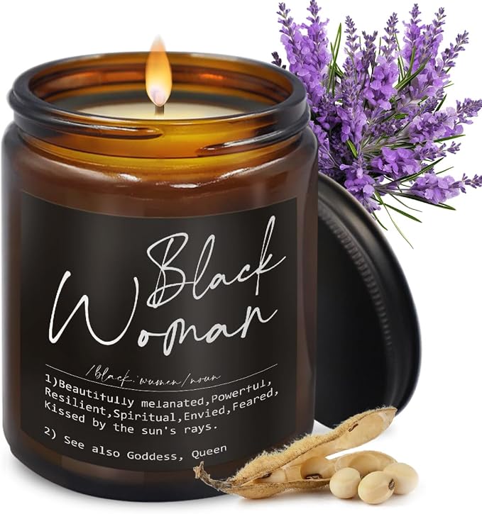 Black Women Inspirational Definition Lavender Scented Candles, Thoughtful Gifts for Women, Uplifting Gifts for Women, Motivational Home Décor Candle, Lavender Fragrance, 8 oz