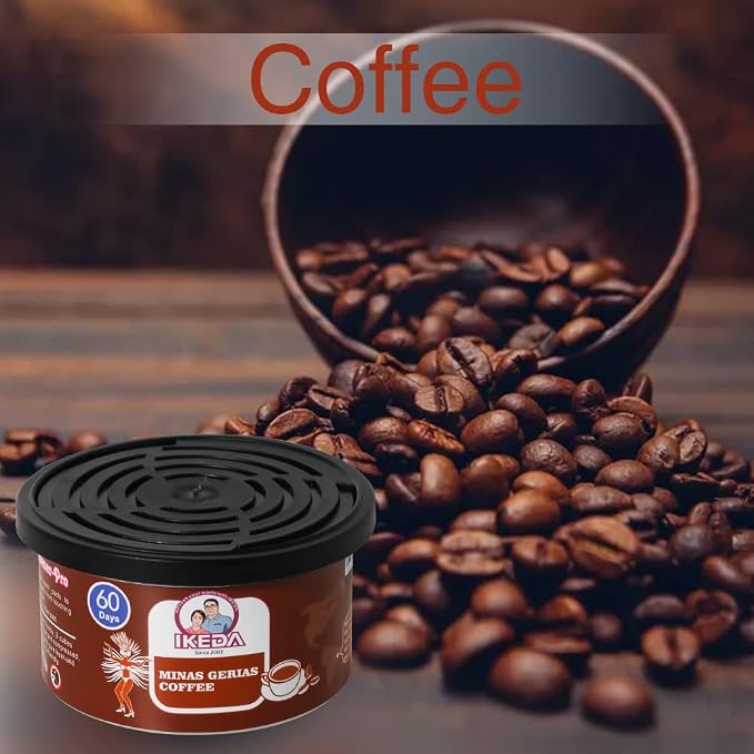 Car Air Freshener: Minas Gerais Coffee Scent | Car Scents | Odor Eliminator Essential | Long-Lasting | Strong Fragrance | For Home Closet | 1.5 Oz | Pack of 4…