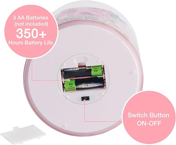 Eywamage 3 Wick Flameless Candle with Remote, Pink Hummingbird Floral Glass LED Candle, Large Battery Pillar Candle Φ 6" H 6"