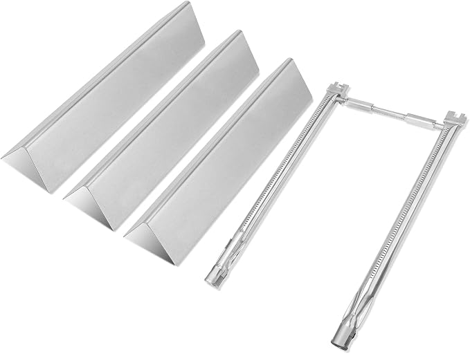 Grill Replacement Parts 7635 for Weber Spirit, Flavorizer Bars 15.3 Inch Flavorizer Bars and 69785 Burner for Weber Spirit I & II 200 with Front Control, Spirit E210, E220, S210, S220