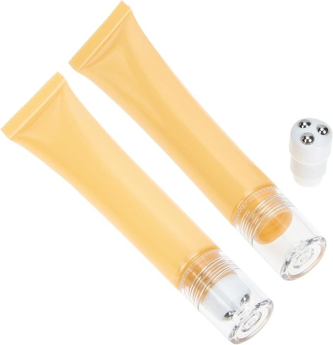 Beavorty 2Pcs Refillable Eye Cream Roller Tubes 4.76In Leakproof Essential Oil Dispenser Bottles for Face Skincare Massage Portable Travel Container