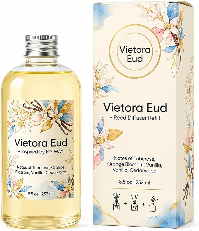Reed Diffuser Oil Refill Inspired by My Way-8.5 Fl Oz, Luxury Hotel Collection Scent, Natural Fragrance Oil for Ultrasonic Diffuser, Room Spray, Air Freshener & HVAC in Home Office (My Way)