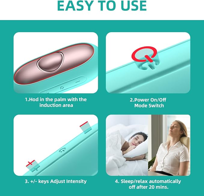 Handheld Relaxation Device – Dual-Mode Gentle Pulse Wellness Tool for Adults & Kids, Portable Sleep Device, Supports Calm Focus & Better Rest, USB-C Rechargeable (Green)