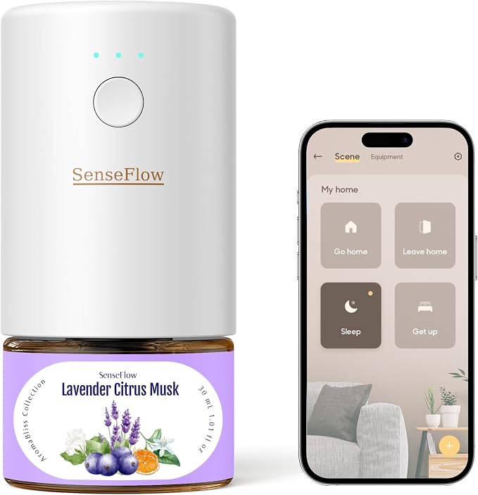 Essential Oil Refill 1.02oz/30ml - Free SF101 Waterless Aromatherapy Diffuser, Covers 1000 Sq Ft, 120-Day Natural Scent,Lavender Citrus Musk