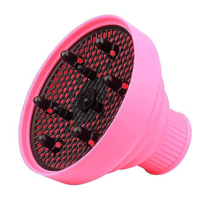 Collapsible Silicone Hair Dryer Diffuser, Travel Collapsible Portable Diffuser for Curly Hair Women, Airflow Attachment for Salon or Home Use, Fit Most Hair Dryers with Nozzle Diameter D-1.575 Inch