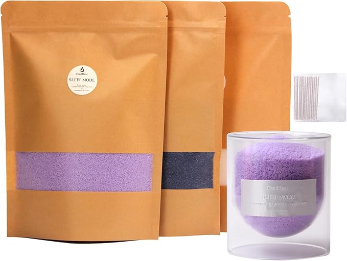 CandHeal Pearled Candle Sand with Wicks,3.3 lb Lavender & Cedarwood Scented Candle Sand Wax,DIY Candle Making,Clean Burning, Long-Lasting Home Décor Gifts