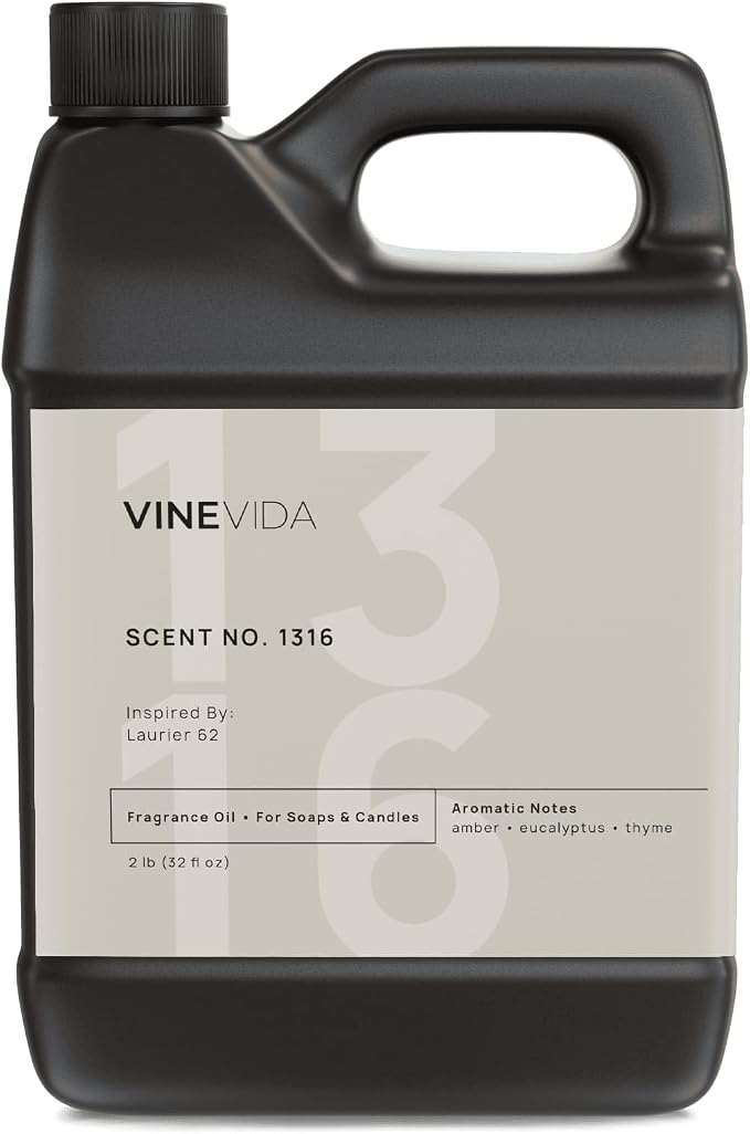 VINEVIDA Scent NO. 1316 Fragrance Oil - 32oz (2lbs) - Inspired by: Laurier 62 Fragrance Oil for Candle Making - Made in USA Candle Scents Scents for Soap Making