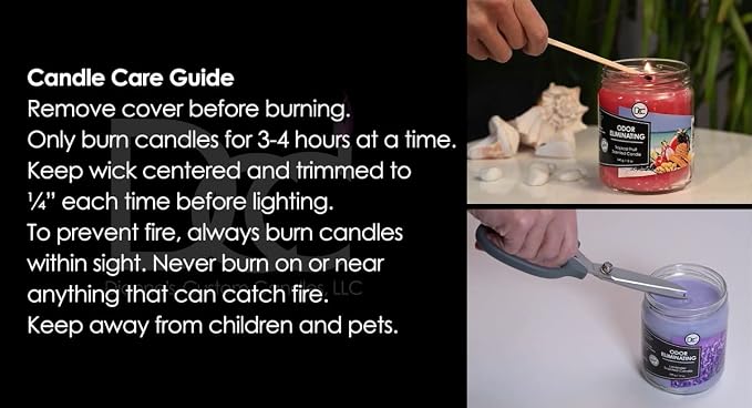 Fresh Linen Odor Eliminating Highly Fragranced Candle - Eliminates 95% of Pet, Smoke, Food, and Other Smells Quickly - Up to 80 Hour Burn time - 12 Ounce Premium Soy Blend