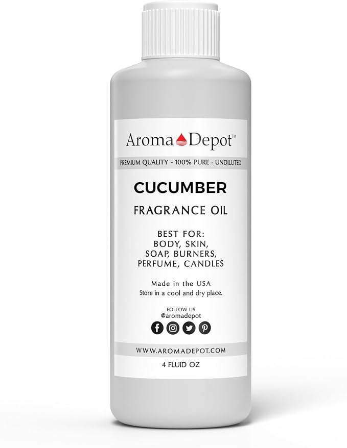 4oz Cucumber Perfume Oil for Making, Body Oil, Soap, Candle Making & Incense. Our Version is a Premium Quality Undiluted & Alcohol Free