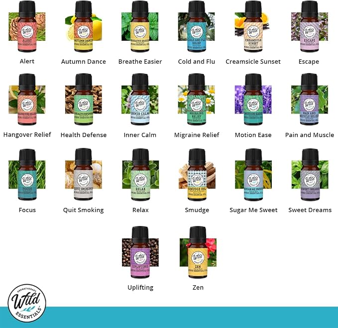 Wild Essentials Exquisite Signature Essential Oil Blend Inner Calm, Two 10 ML Bottles - Pure Essential Oils Synergy Blend, New Label, Same Formula