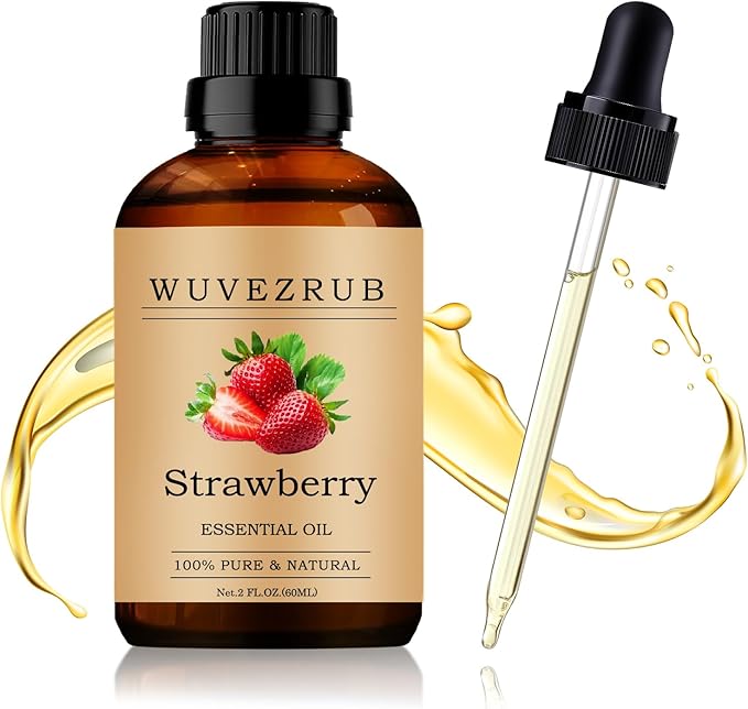 Strawberry Essential Oil 60ML - 100% Pure and Natural Oils for Aromatherapy Diffuser - 2 Fl Oz/Strawberry