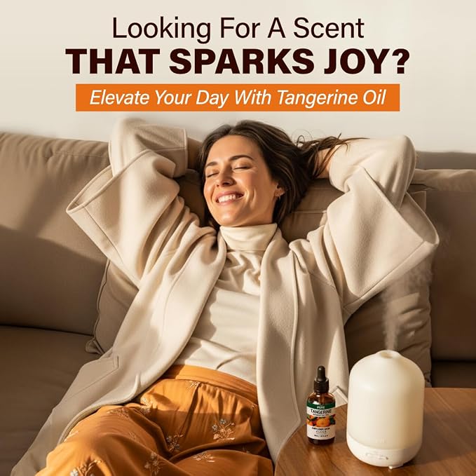 100% Pure Tangerine Oil - 1 Fl Oz Tangerine Essential Oil for Hair, Skin, Diffuser, Aromatherapy & DIY Soap Making Scent