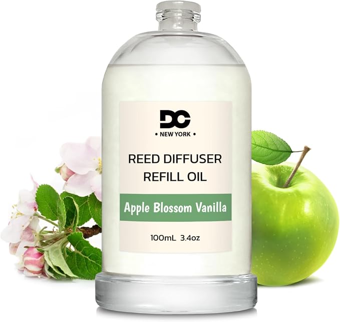 Daniella's Candles Apple Blossom Vanilla Reed Diffuser Refill Oil, 3.4oz/100ml, Premium Fragrance Oil, Home Fragrance, Oil for Reed Diffusers, Long Lasting