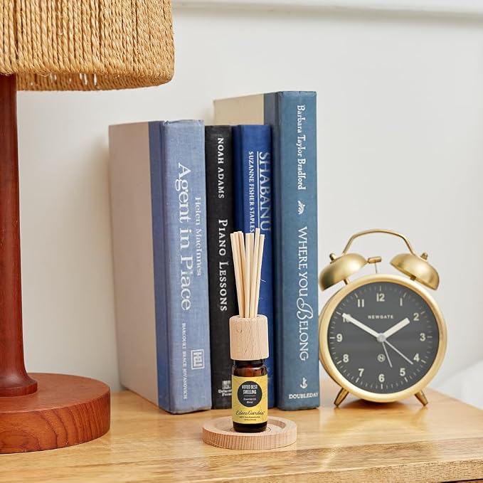Edens Garden Wood Reed Essential Oil Diffuser – Natural Passive Aroma Diffuser with Handmade Wooden Sticks for Long-Lasting Scent, Ideal for Home, Bathroom & Office – Use with Essential Oil Bottles