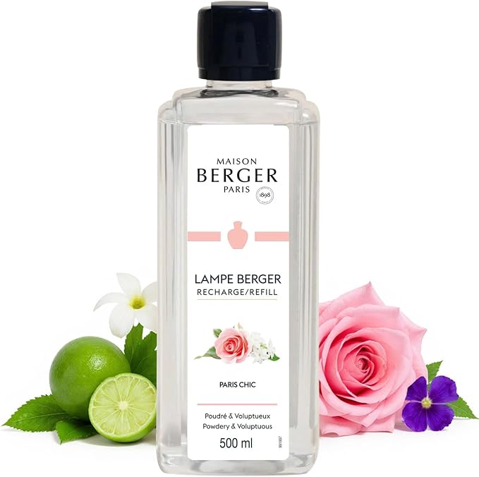 MAISON BERGER Lampe Berger Refill, 500 ml, Paris Chic | Catalytic Lamp Fragrance Refill, Helps Neutralize Odors, ~80 h Fragrance Diffusion, Made in France