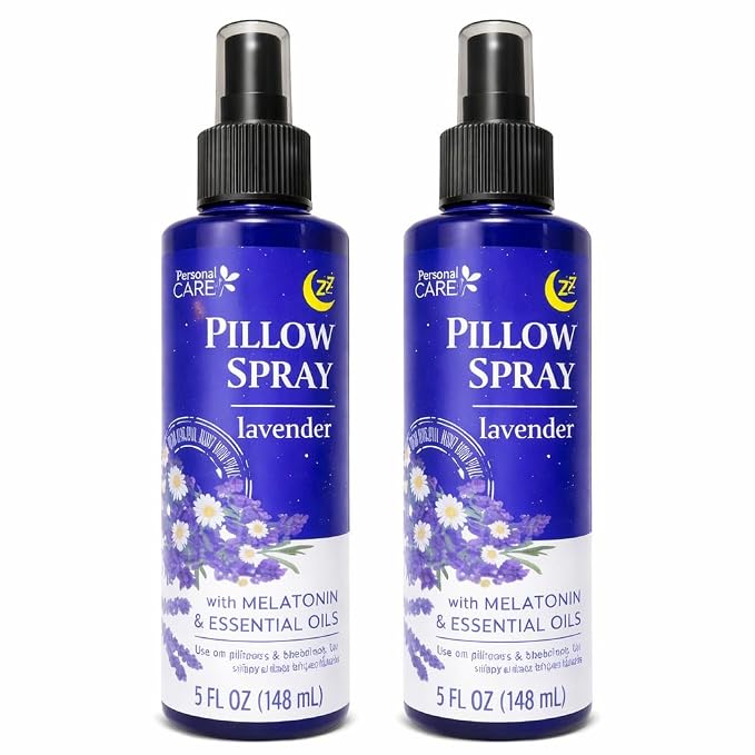 Lavender Pillow Spray with Melatonin & Essential Oils – Aromatherapy Mist for Bedtime Relaxation – Calming Lavender Scent – Linen Spray – 5 oz Bottles (Pack of 2)