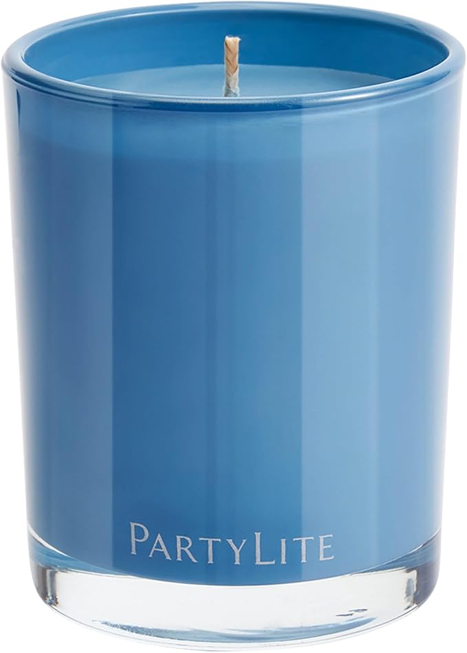 PartyLite Sea Salt & Sage Scented Escential Jar™ Candle, with Notes of Salted Air, Sea-Soaked Sage, Driftwood, Coconut and Sandalwood, 7.75oz 1-Wick Aromatherapy Reusable Glass Jar, 50 Hr Burn Time