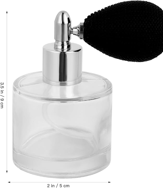 HEALLILY Refillable Perfume Bottle 3.54In Fine Mist Spray Atomizer Leakproof Clear Glass Travel Container for Fragrance Dispensing