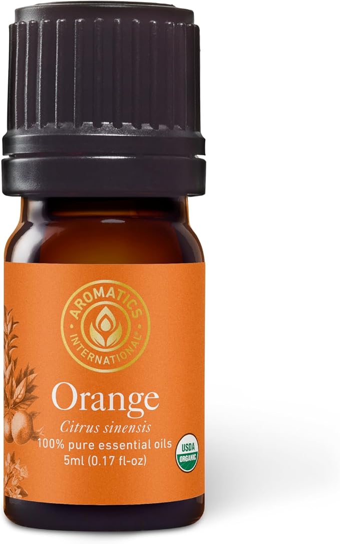 Aromatics International Premium Organic Orange Sweet Essential Oil 5ml | 100% Pure Essential Oil for Diffusion & Aromatherapy
