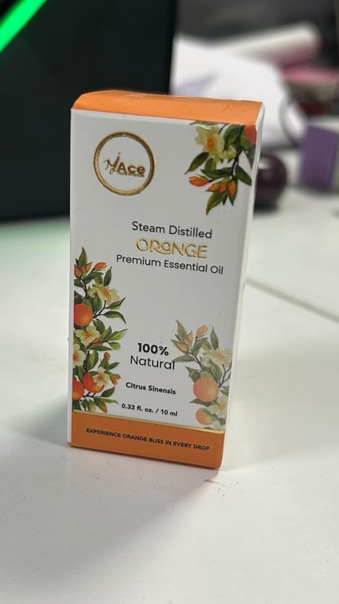 My ACE Orange Essential Oil 0.33 Fl Oz - 100% Pure & Natural - Premium Grade for Aromatherapy, Diffuser, Skin, Hair, Massage, Candle, Soap Making, Home - Glass Bottle with Dropper - Long Lasting Scent