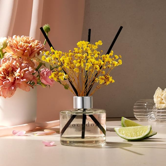 COCODOR Preserved Real Flower Reed Diffuser/Garden Lavender / 6.7oz(200ml) / 2 Pack/Reed Diffuser Set, Oil Diffuser & Reed Diffuser Sticks, Home Decor & Office Decor, Fragrance and Gifts