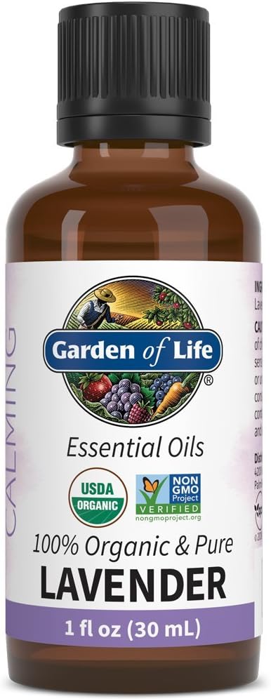 Garden of Life Lavender Essential Oil – 100% Pure Essential Oil for Diffuser, Aromatherapy, Meditation, Relaxing and Soothing, USDA Organic, Non-GMO, 1 fl oz