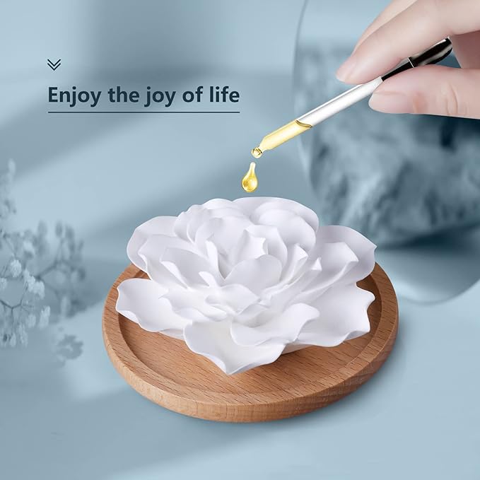 Passive Essential Oil Diffuser,Aromatherapy Passive Mini Ceramic Essential Oil Small Diffuser for Desk Office Home Gift (Roses)