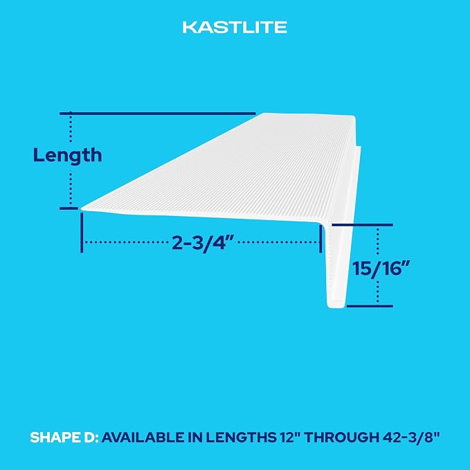 KASTLITE Linear Under Cabinet Light Cover Replacement | White Ribbed Acrylic Undercabinet Lens Diffuser | 12" L x 2-3/4"W x 15/16" H | Under Counter Lights for Kitchen, Bathroom & Vanity | Shape D