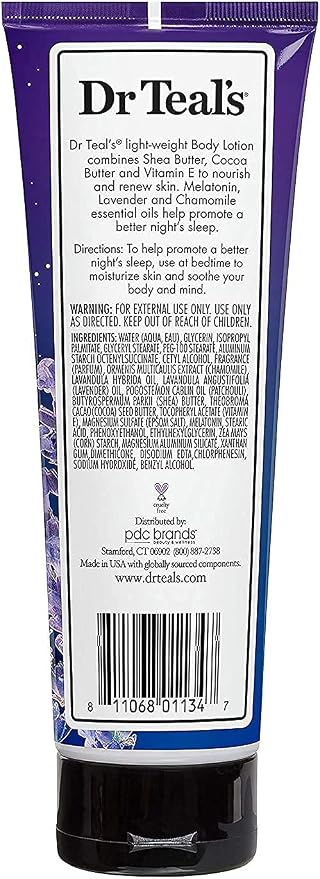 Dr Teal's Foaming Bath & Body Lotion Gift Set (2 Pack, 42oz Total) - 34oz Soothe & Sleep Lavender Foaming Bath & 8oz Nighttime Therapy Melatonin Body Lotion - for a Better Nights Sleep