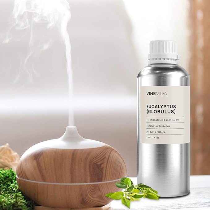 VINEVIDA Eucalyptus Essential Oil 32 oz - Undiluted Eucalyptus Oil 32 oz - Eucalyptus Candle Oil Scent - DIY Candle Scents for Candlemaking - Bulk Essential Oil for Soap Making Safe for Skin