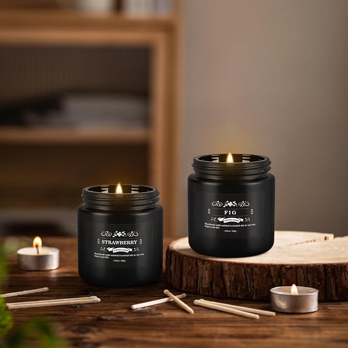 YOROXRG Scented Candles Gifts Set 24 Pack Soy Wax Travel Tin Jar Candles for Home 3.05 OZ for Mom for Christmas, Birthday, Thanksgiving, Mother's Day,Father'Day(Black)