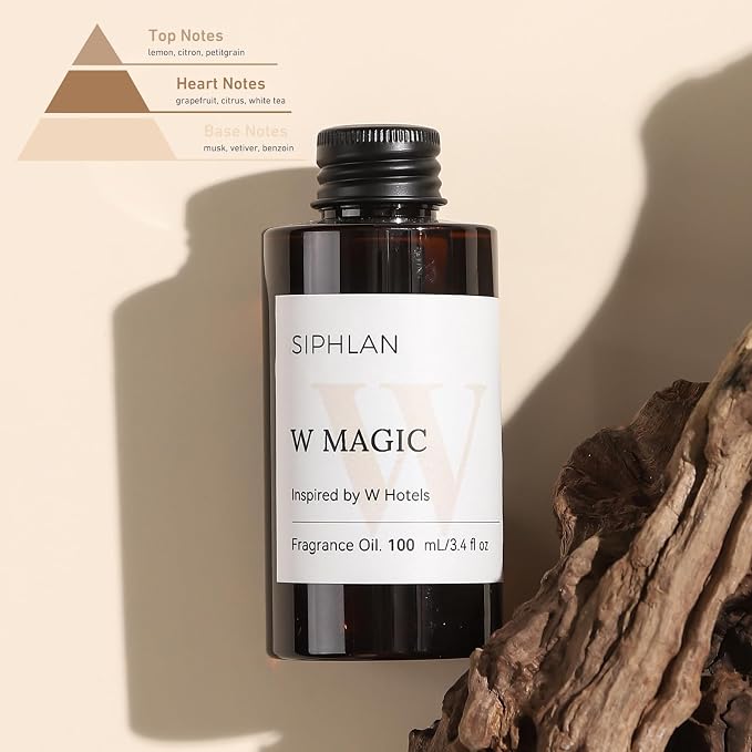 W Magic Hotel Collection Diffuser Oil – 100mL Luxury Aromatherapy Essential Oil for Diffusers & Waterless Diffusers – Premium Fragrance for Home & Office