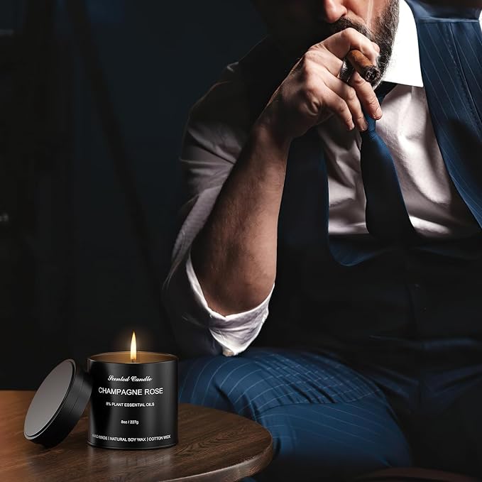Scented Candles for Men - Candles Gifts for Men, Soy Wax, Cotton Wick, Birthday, Christmas, Anniversary Present, Valentine (6x8oz)