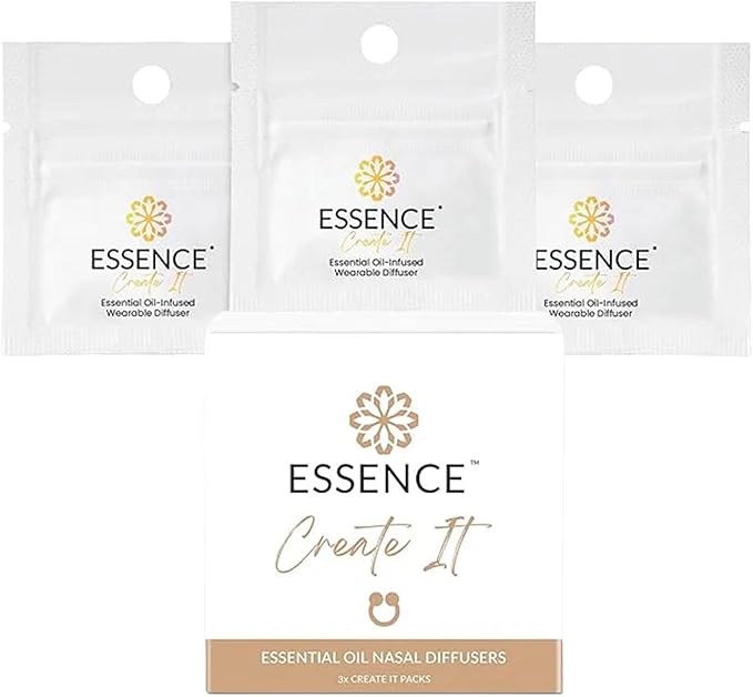 Essence Nasal Diffuser Ring | Solid Scents Essential Oils | Aromatherapy Nose Ring | Personal Scent Clip for Travel, Work & Everyday Use | Made in USA | Create It | 3 Pack