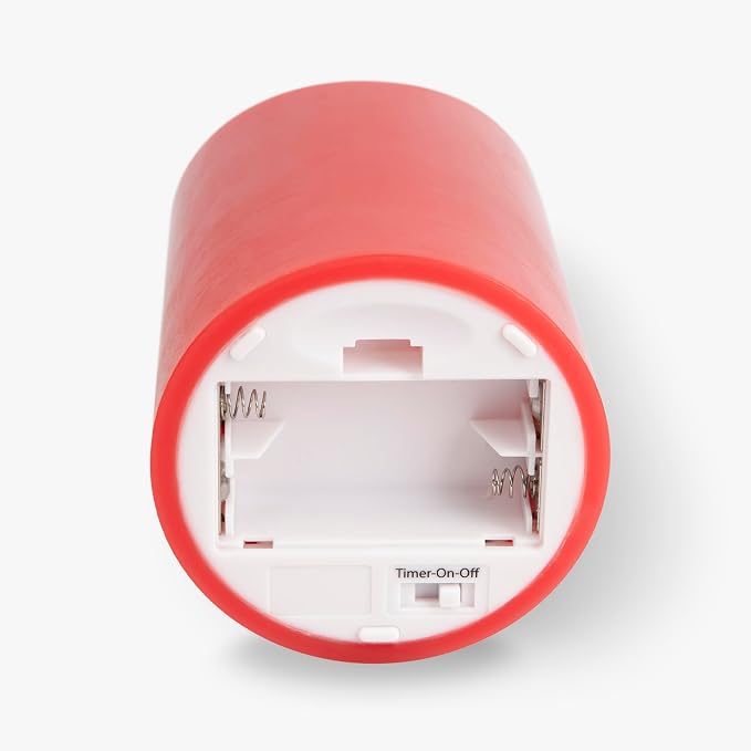 Luminara Flameless LED Battery Operated Flickering Pillar Moving Flame Candles (True Red, 3" x 4.5")