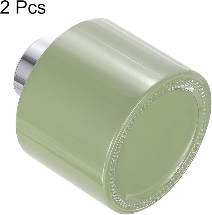 HARFINGTON 2pcs Empty Glass Diffuser Bottle 140ml/4.7oz Refillable Fragrance Accessories Aromatherapy Jar Container for Replacement Reed Diffuser DIY Home Bathroom Green with Silver Tone Cap
