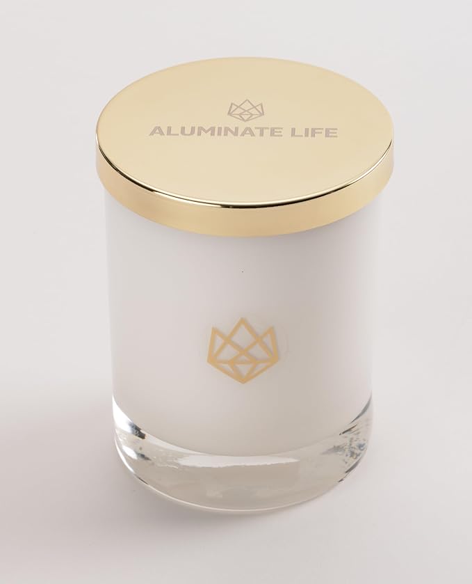 Luxury Glass Jar Seasonal Candle, 14 OZ, Ember - Amethyst & Clear Quartz Crystal Infused - Holiday Scents of Clove Bud, Vanilla, and Smoked Vetiver - Coconut Wax, Essential Oils