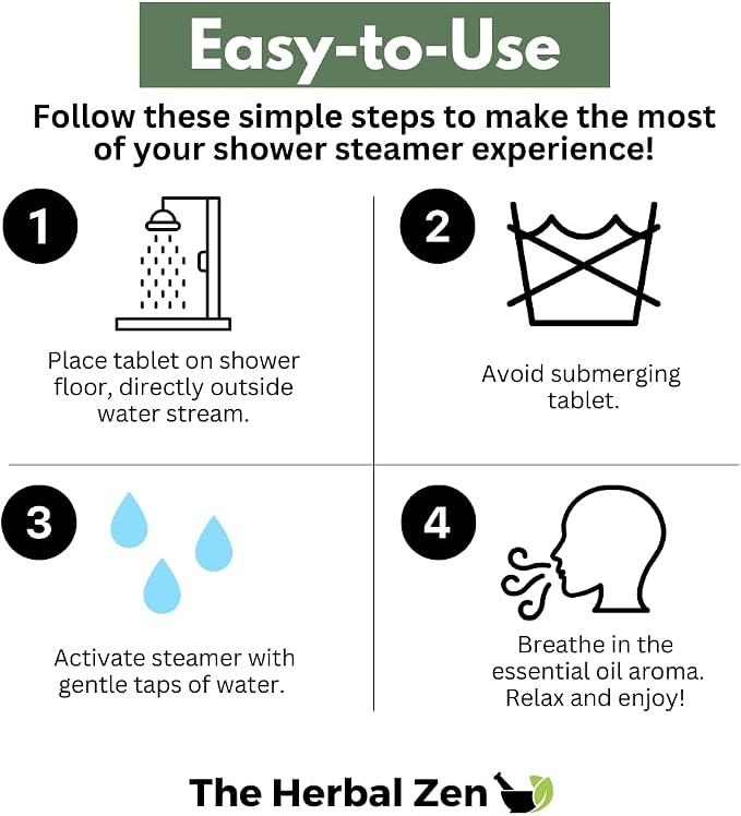 Sleepytime Lavender Shower Steamers Aromatherapy 10 Pack - Relaxing Shower Bombs with Pure Essential Oils for Relaxation and Unwinding - Spa Gifts for Women and Men - The Herbal Zen Dye-Free
