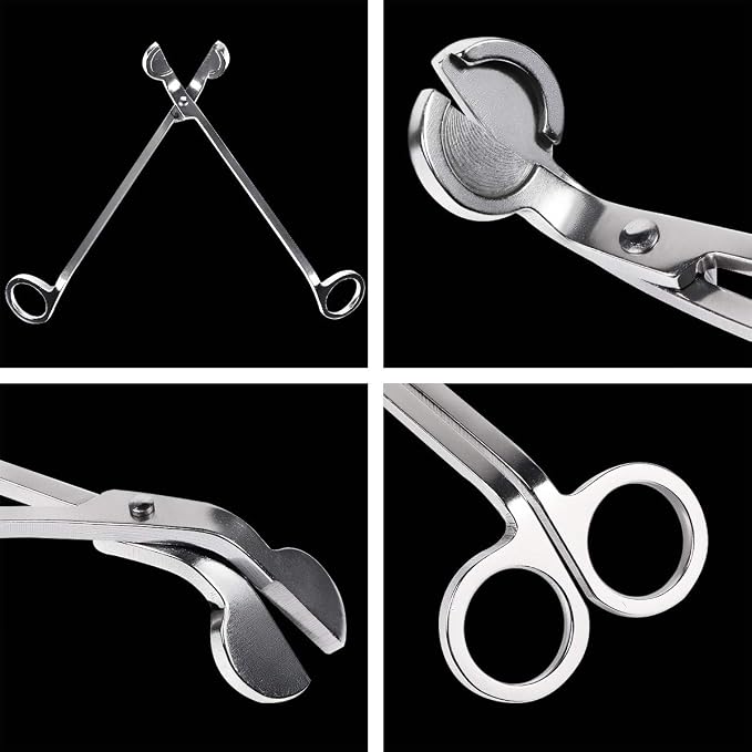 Candle Wick Trimmer, Polished Stainless Steel Wick Clipper Cutter - Reaches Deep Into Candles to Cut Spent Wicks, Allow Cleaner Burn and Prevent Soot Buildup