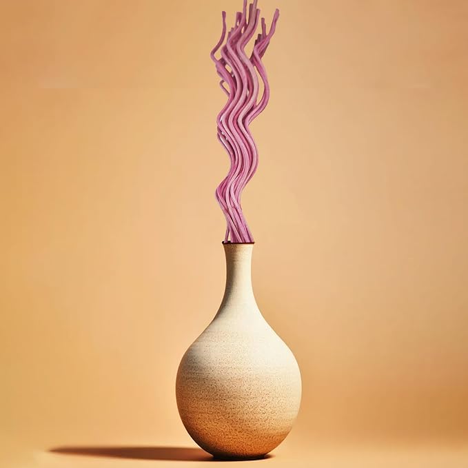 20PCS 11 inch Wavy Reed Diffuser Sticks, Rattan Fragrance Refill Sticks for Home and Office Aromatherapy (Pink)