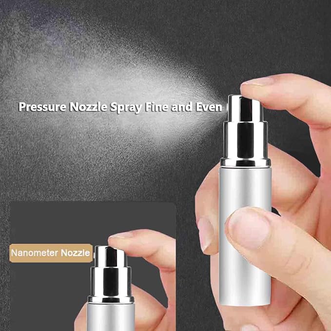 Refillable Perfume Atomizer Travel Size – 6-Pack Leak-Proof Glass Liner Portable Empty Spray Bottles for Perfume, Cologne & Essential Oils (5ml)