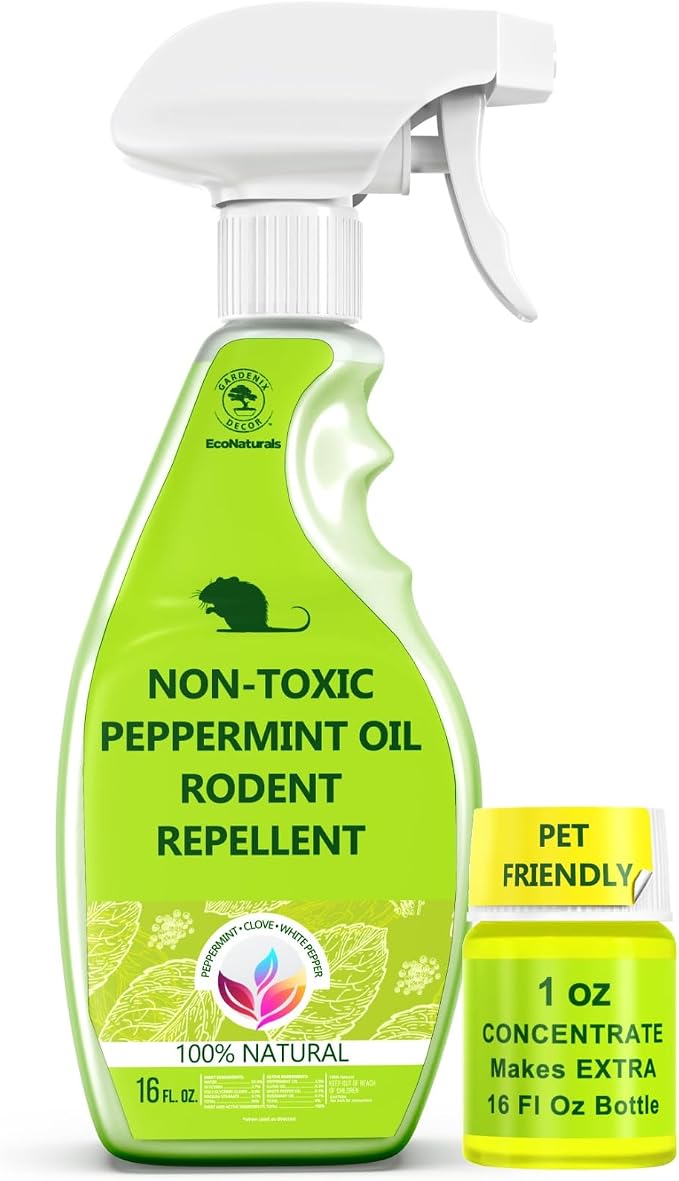 All Natural Peppermint Oil Spray – Peppermint Oil Spray for Mice and Rats 2 Bottle Value - 16oz + 1oz Concentrate