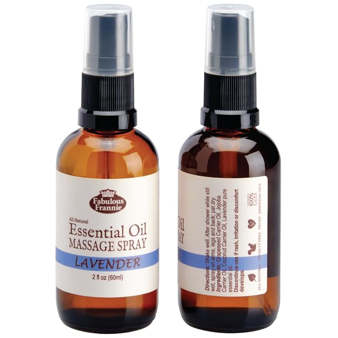 Fabulous Frannie Lavender Bulgarian Massage Spritz Pure & Natural Carrier Oils 2oz