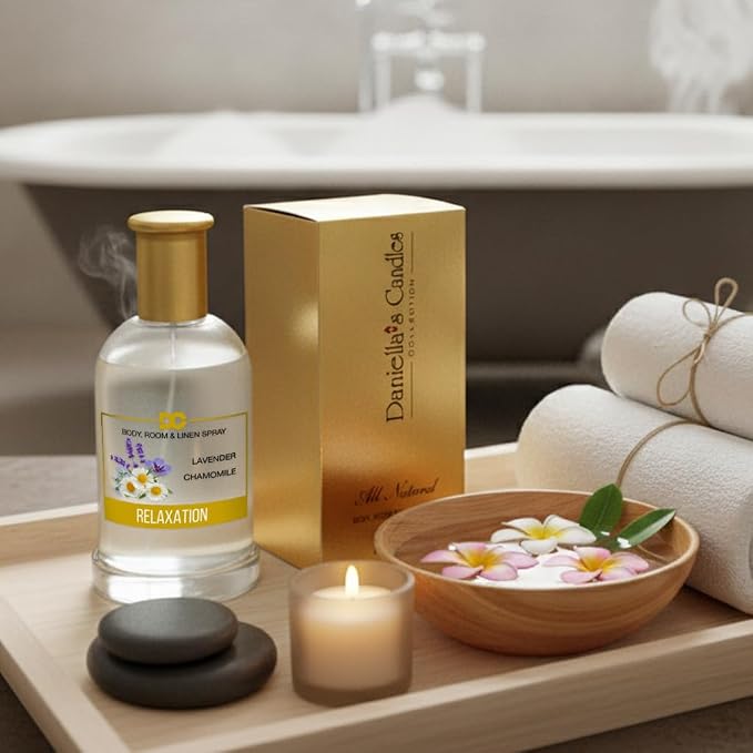 Daniella's Candles Body Room and Linen Spray, Aromatherapy Natural Body Mist & Room Spray - Relaxation - 100ml/3.4oz