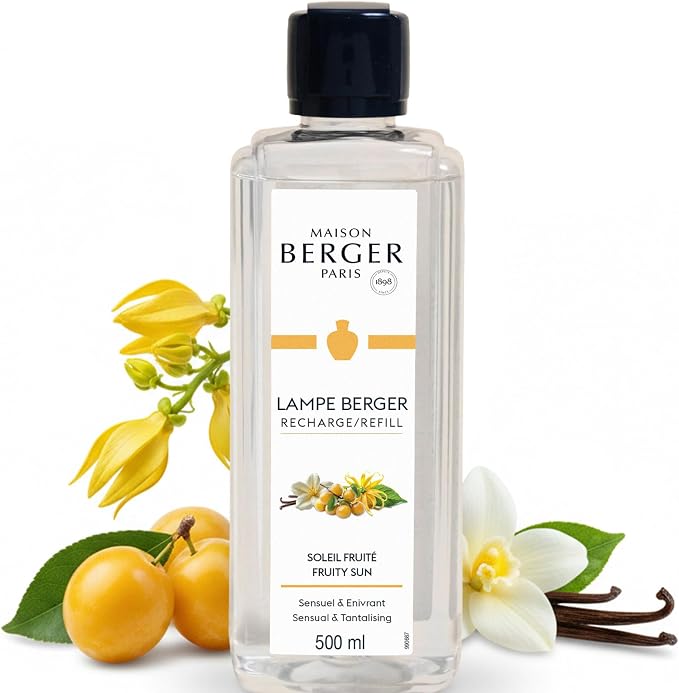 MAISON BERGER Lampe Berger Refill, 500 ml, Fruity Sun | Catalytic Lamp Fragrance Refill, Helps Neutralize Odors, ~80 h Fragrance Diffusion, Made in France